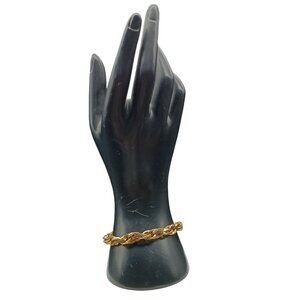 Gold-Tone Park Lane Twisted Chain Bracelet with Etched Links and Chunky Style